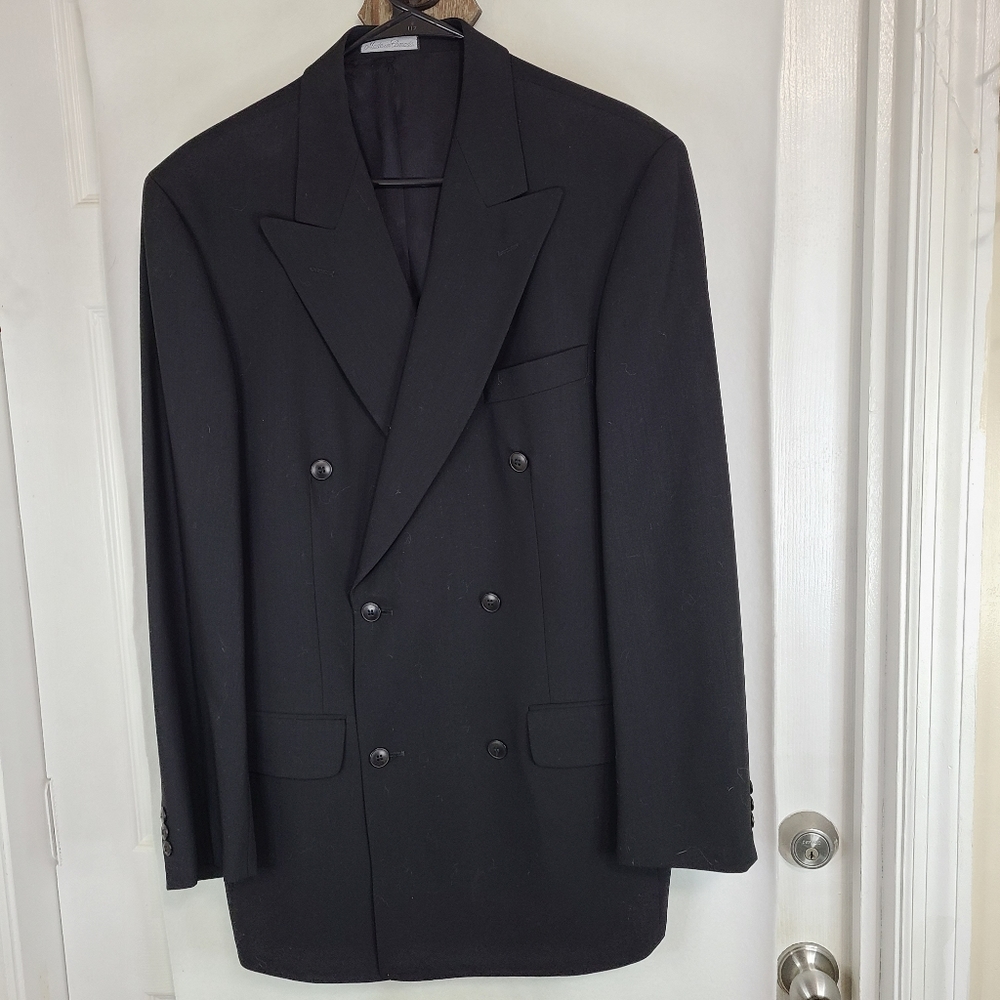 Bachrach Men's Double Breasted Blazer, Size: 48R Color: Black